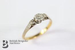 18ct and Platinum Solitaire Diamond Ring