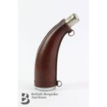 Brown Leather Horn-Shaped Flask