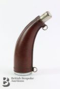 Brown Leather Horn-Shaped Flask