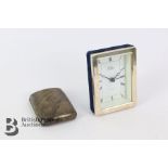 Robert Carr Silver Clock and Silver Cigarette Case