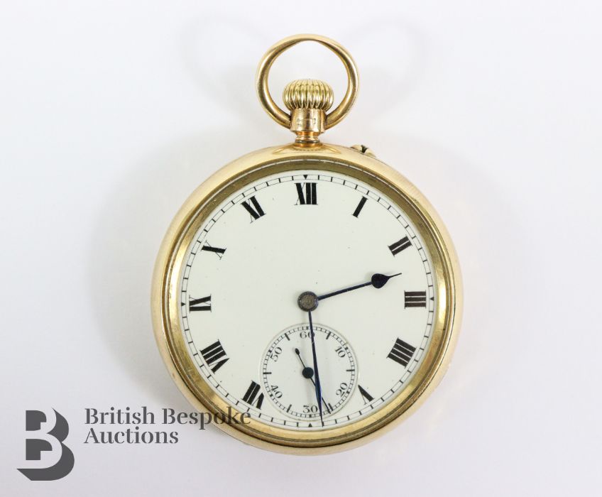9ct Gold Open Faced Pocket Watch