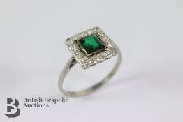 Platinum and Emerald Ring