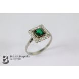 Platinum and Emerald Ring