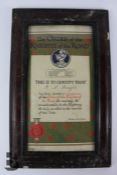 Order of the Knights of the Road, News of the World Certificate