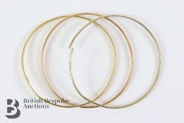 18ct Tri-Gold Bangle Set