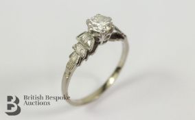 19th Century Platinum Solitaire Diamond Ring