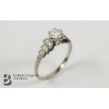 19th Century Platinum Solitaire Diamond Ring