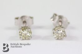 Pair of 9ct Diamond Solitaire Ear Studs