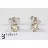 Pair of 9ct Diamond Solitaire Ear Studs