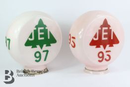 Two Jet Glass Petrol Pump Globes