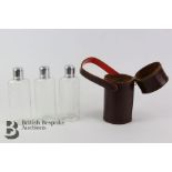 Leather Triple Decanter Flask