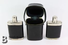 Black Leather Flask Case