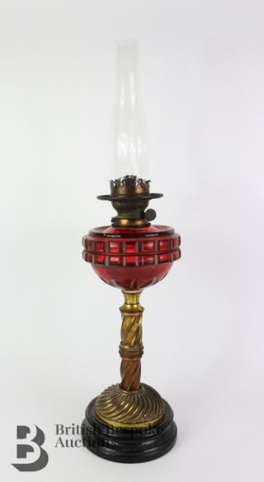 Palmer & Co Glass Oil Lamp