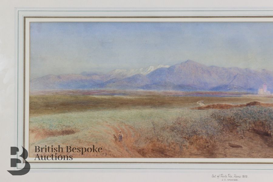 Out of Porta Pia Rome 1868 by John Collingham Moore - Image 2 of 4