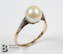 9ct and Platinum Pearl Ring