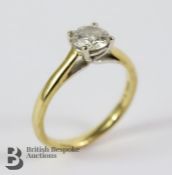 18ct Yellow Gold Solitaire Diamond Ring