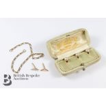 Set of Gentleman's 18ct Gold and Pearl Dress Studs