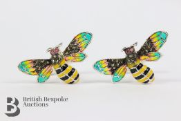 Pair of Silver Bee Cufflinks