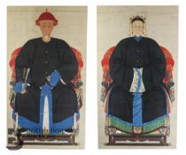 19th Century Chinese Portrait Scroll Paintings