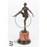 Bronze Danseuse avec Cerceau Figurine