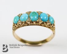 Antique 14/15ct Gold Turquoise and Diamond Ring