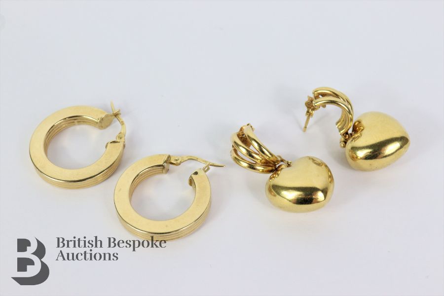 Two Pairs of 9ct Gold Earrings - Image 2 of 2