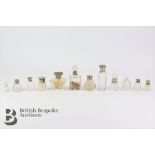 Ten Victorian and Edwardian Silver Topped Scent Bottles