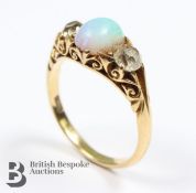 Antique 18ct Gold, Opal and Diamond Ring