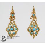 18ct Yellow Gold and Turquoise Earrings