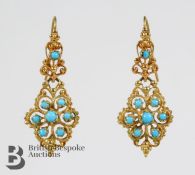 18ct Yellow Gold and Turquoise Earrings