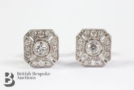 Pair of 18ct White Gold Diamond Cluster Earrings