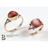 Antique 9ct Gold Garnet Ring