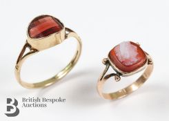 Antique 9ct Gold Garnet Ring