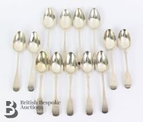 Victorian and Georgian Silver Dessert Spoons