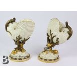 Pair of Royal Worcester 'Nautilus' Vases