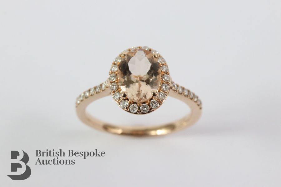 9ct Rose Gold Diamond Cluster Ring - Image 3 of 3