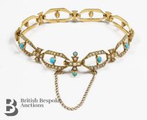 Edwardian 15ct Yellow Gold Seed Pearl Bracelet