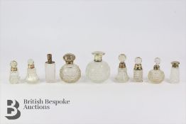 Victorian and Edwardian Silver-Topped or Collared Scent Bottles