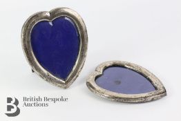 Two Silver Heart-Shaped Photo Frames