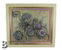 20th Century Oil Painting of Artichokes