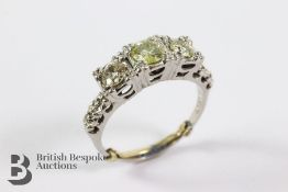 14ct White Gold Vintage Three Stone Diamond Ring