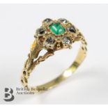 Georgian 18ct Emerald and Diamond Ring