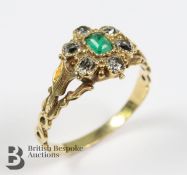 Georgian 18ct Emerald and Diamond Ring