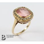 Victorian 14/15ct Pink Tourmaline and Diamond Ring