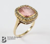 Victorian 14/15ct Pink Tourmaline and Diamond Ring