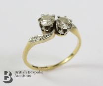 18ct Yellow Gold and Platinum Diamond Ring