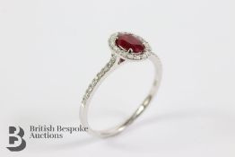 18ct White Gold Ruby and Diamond Ring