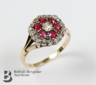 Antique 18ct Gold Diamond and Ruby Ring