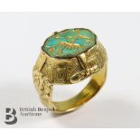 Antiquity - Indo-Persian Gold and Jade Seal Ring