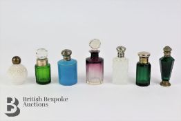 Seven Coloured Glass Scent Bottles